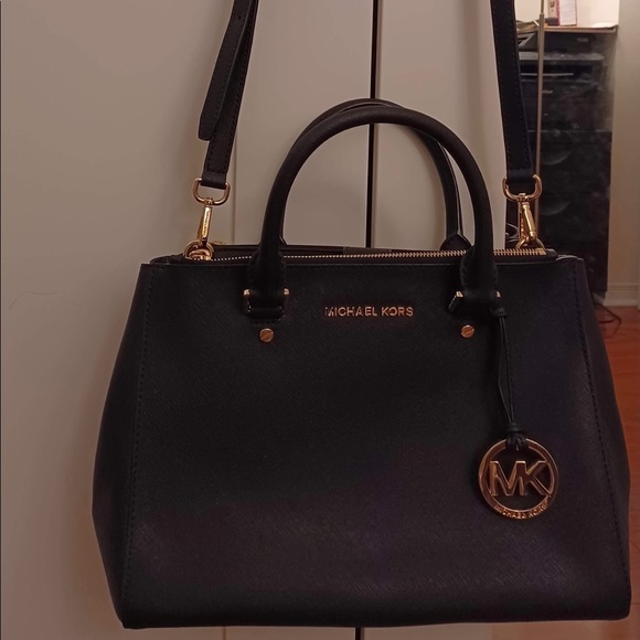 MICHAEL Michael Kors Handbags - Michael Kors Sutton Medium Saffiano Leather Satchel Black